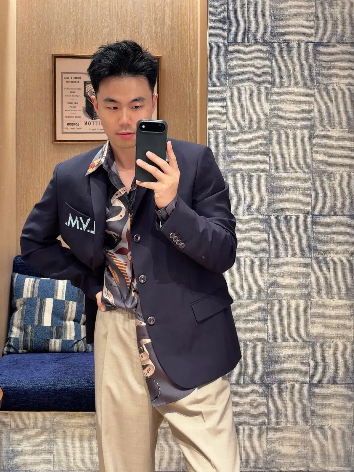 Louis Vuitton Pocket Embroidered Single Breasted Suit Jacket